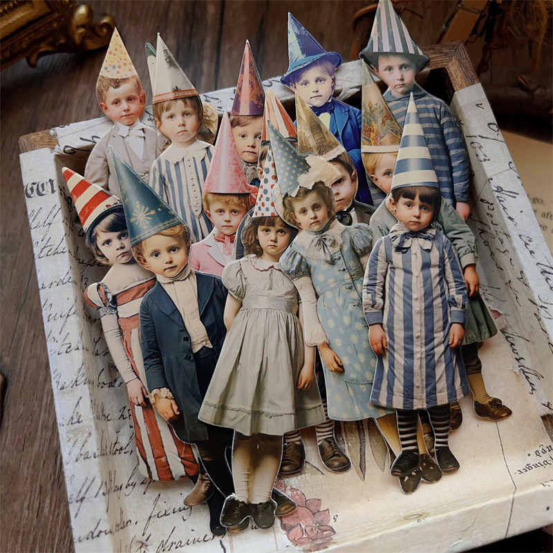 Vintage Collectible Dolls - 15 шт. винтажных бумажных фигурок клоунов