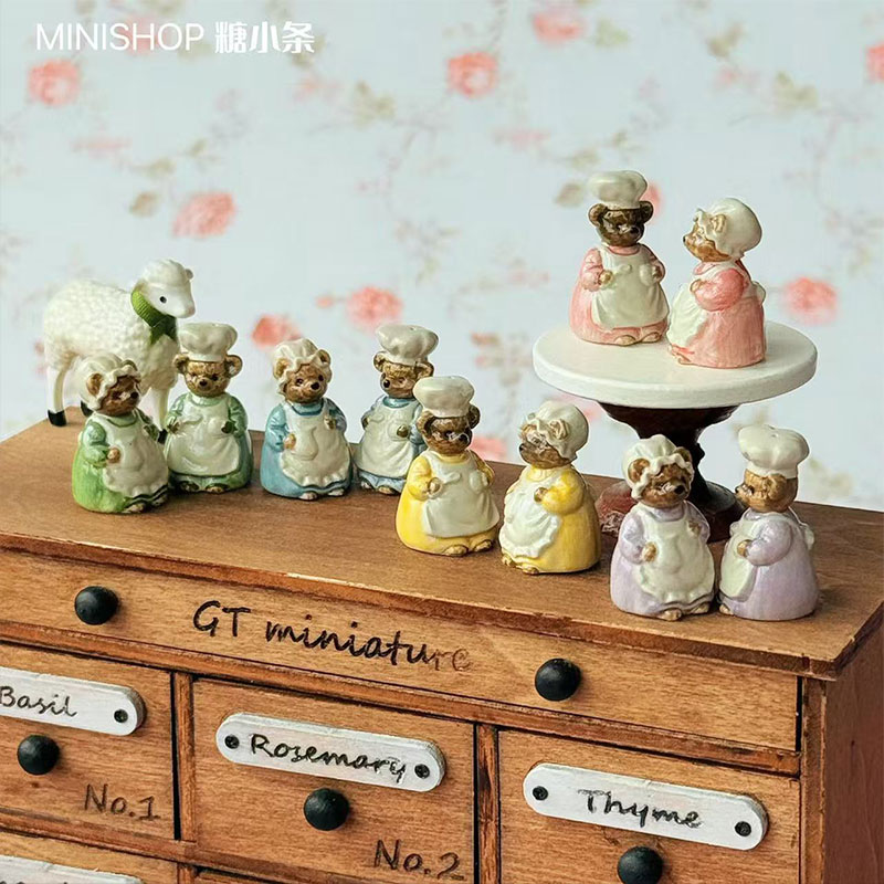 Vintage Collectible Dolls - 1:6 1:12 миниатюрный винтажный медведь, бутылка