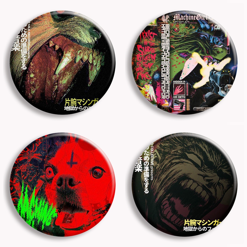 Vintage Collectible Pins - Заколка Wlfgrl для пуговиц машинной девочки,