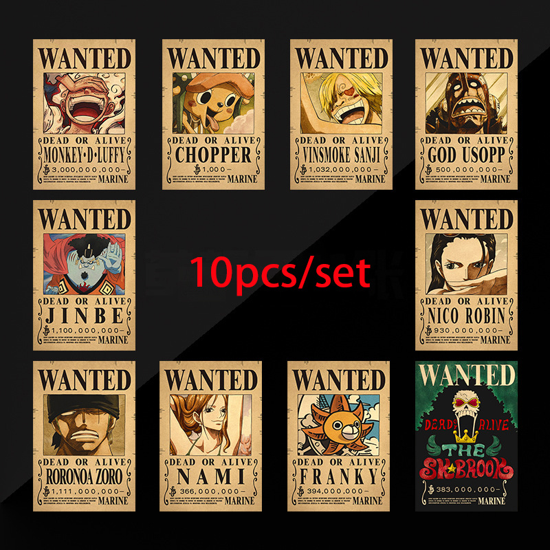 10 шт. Аниме One Piece: Плакат – обзор и цена Vintage Collectibles Toys